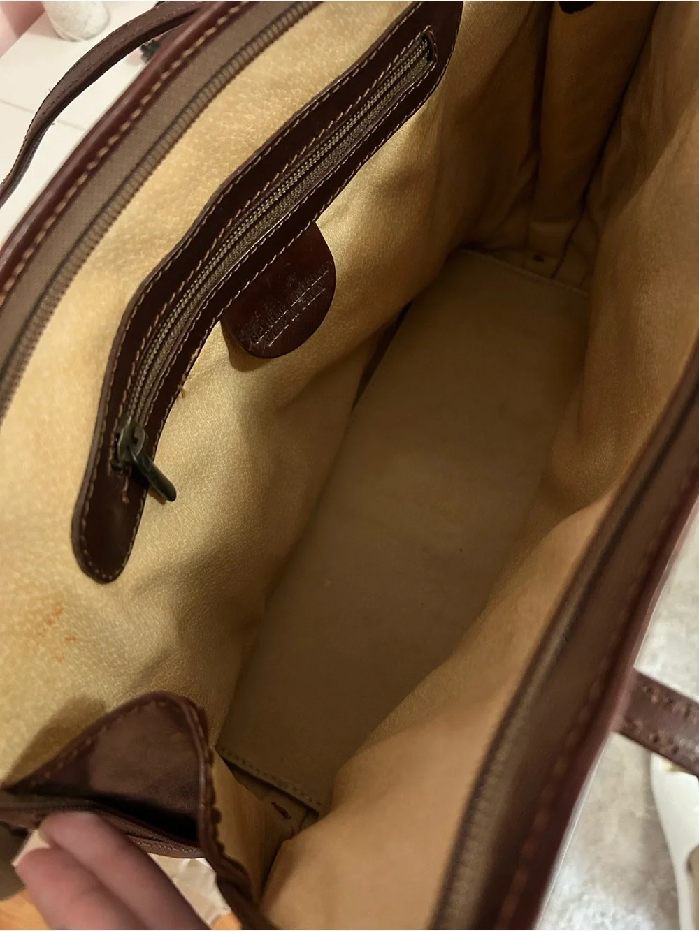 VTG 90s Chiaroscuro Italian Leather East West Briefcase Shoulder Bag